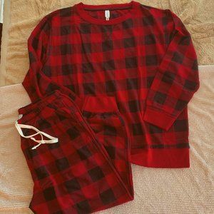 Sew in Love 2XL Red Black Buffalo Check Plaid Lounge wear set New